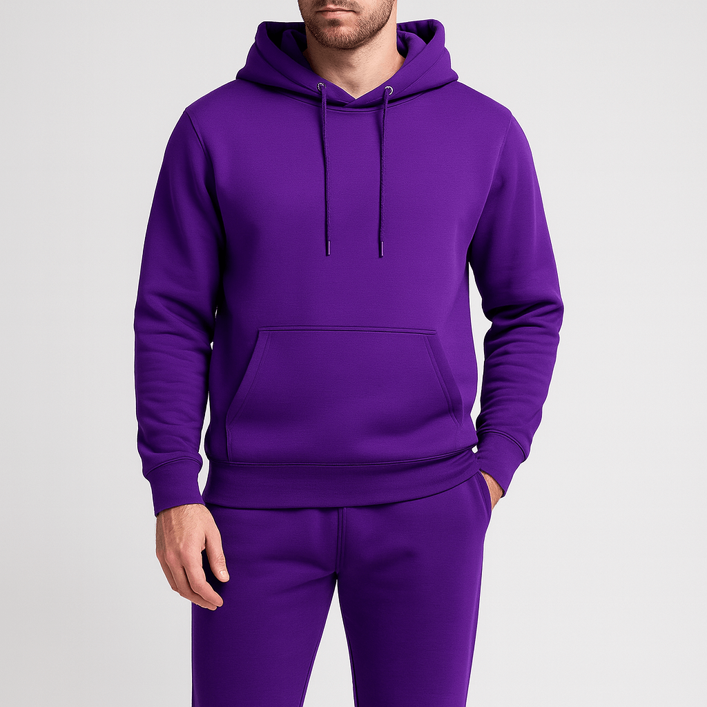 Albert | Mjukisset för herr med hoodie - Lila