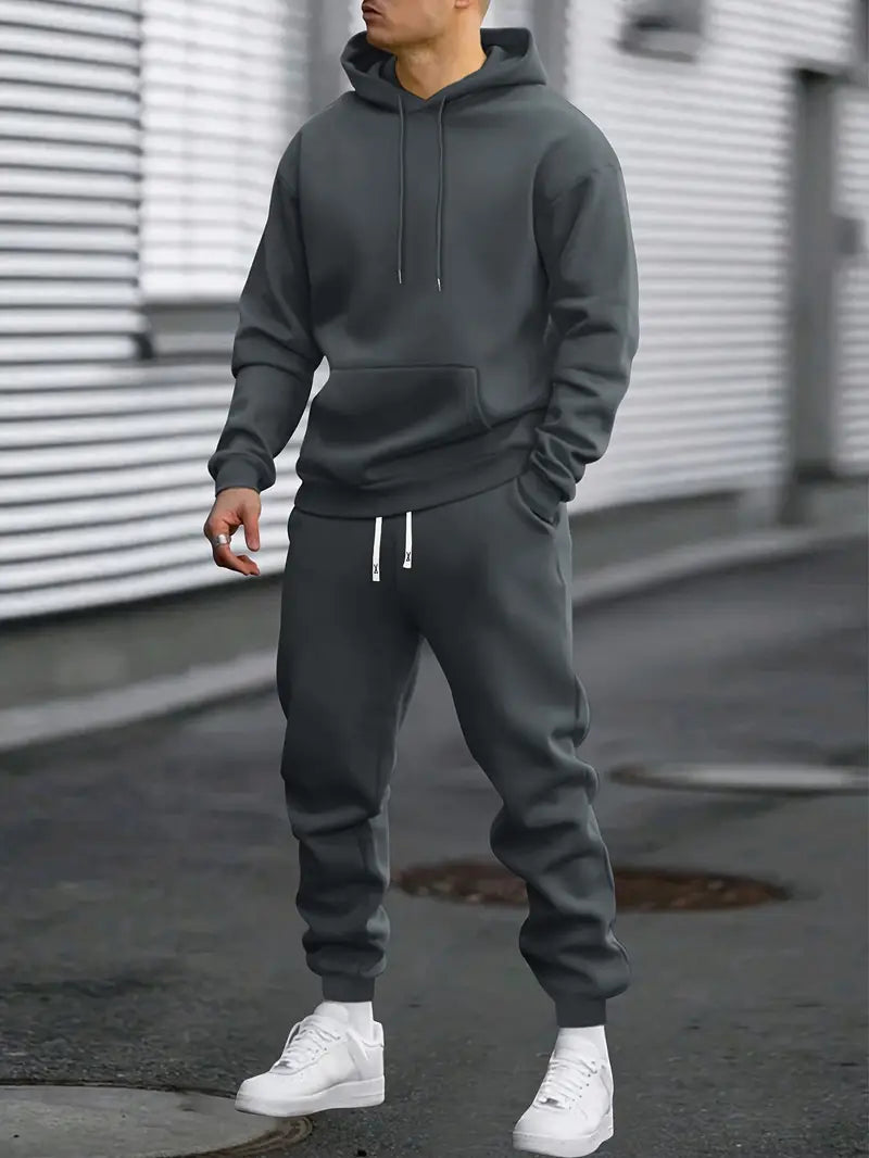 Loke | Mjukisset för herr med hoodie och byxor - Mörkgrå
