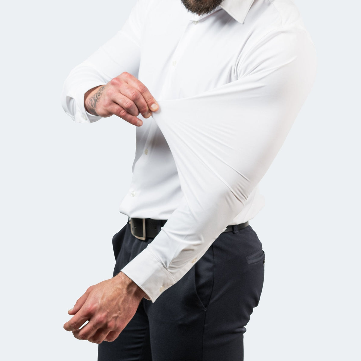 David | Långärmad stretchskjorta för herr - bild 4