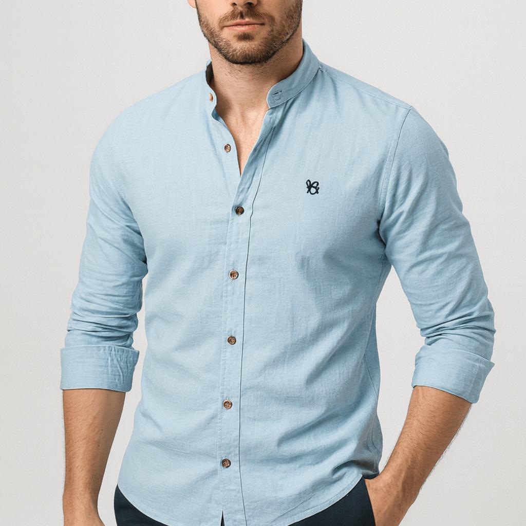 Mattias | Långärmad skjorta för herr, slim fit - Ljusblå