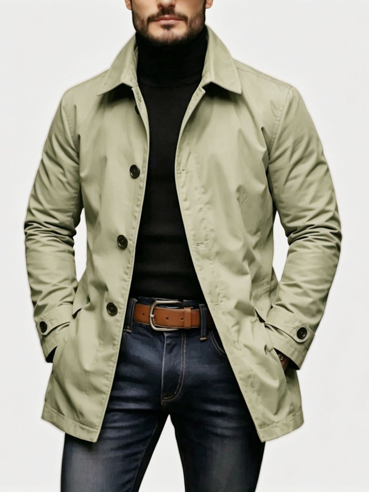 Olof | Rock herr i enkelknäppt modell - Khaki