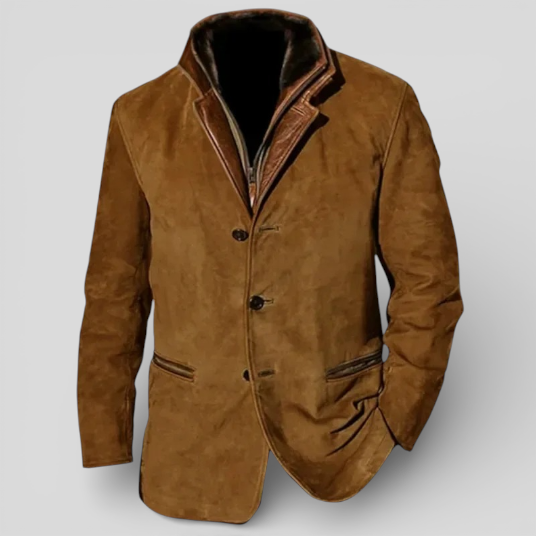 Rolf | Kavaj herr med knappar fram i svart - Brun
